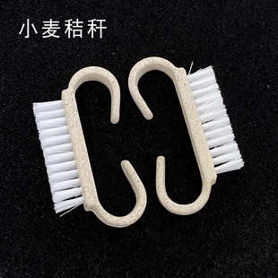 Nail Brush Wheat Stem Material Horn Brush Soft and Hard Bristles Housekeeping Cleaning Tools European and American Wheat Straw Tool Brush Wholesale