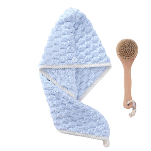 Women's Wholesale Dry Shampoo Hat, Cloud Pattern Coral Fleece Soft Absorbent Dry Shampoo Towel, Hair Covering Bath Cap