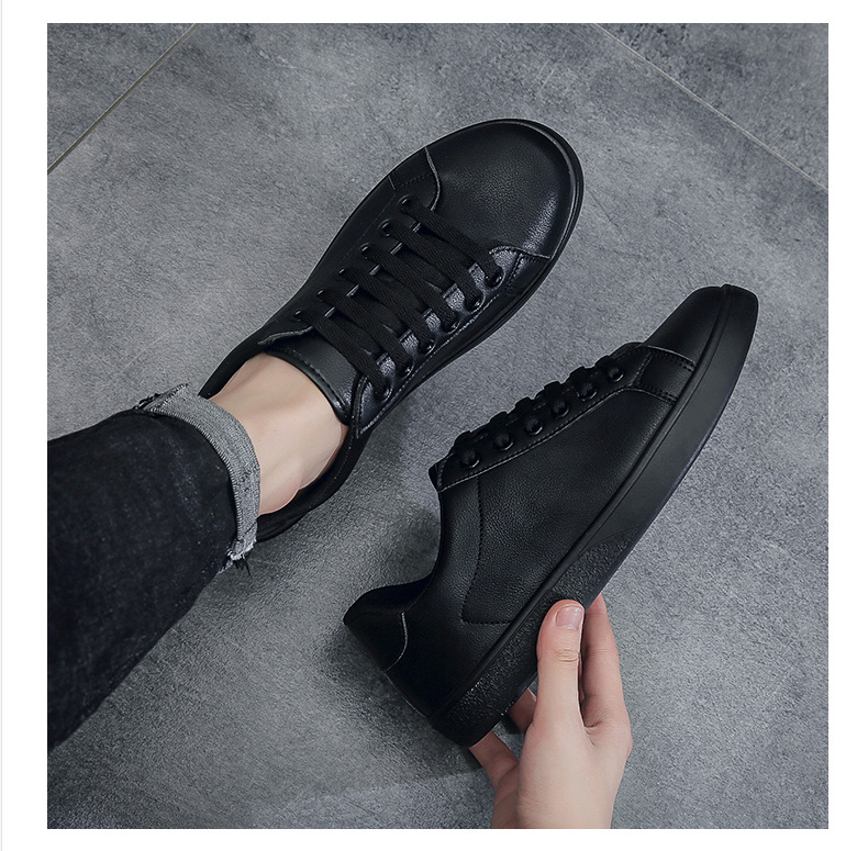 Férfi fehér bőr sneaker légáteresztő alkalmi sportcipő_voghion.com