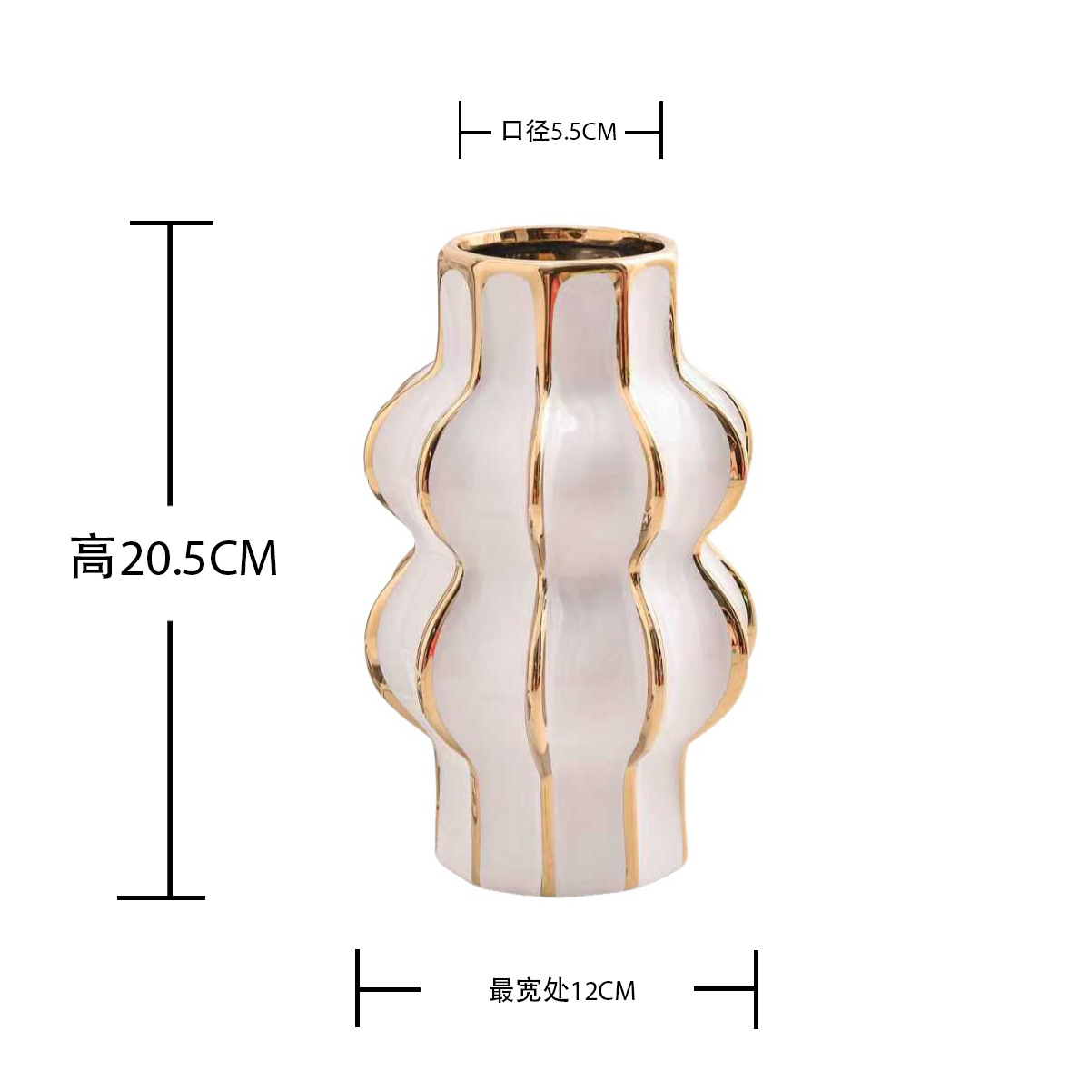 Flor de cerámica moderna sala de estar hotel de alojamiento creativo blanco y negro oro vasijas de flores artesanías decoraciones