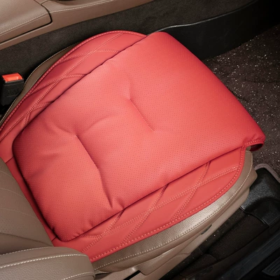 Seat Cushion Cover, Seat cushion, seat cover - perforated-nappa-leather-volcanic-red-front-seat-cushion-single