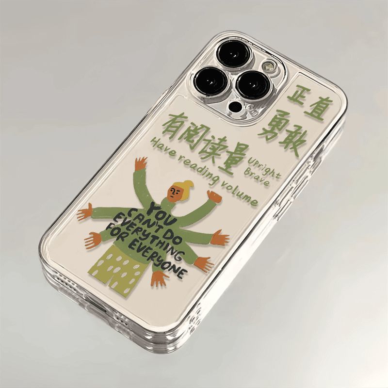 Funda Protectora Estilo Moderno para iPhone 16ProMax/14/14Plus/11Pro de Silicona Anticaídas