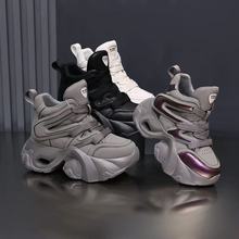内增高老爹鞋女秋季新款2025年超火透气松糕厚底休闲高帮鞋子爆款