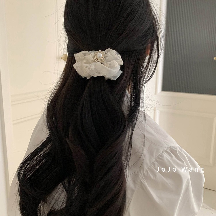 【批发专拍】高级蕾丝大肠圈发圈扎头发饰女发绳简约短发头饰皮筋