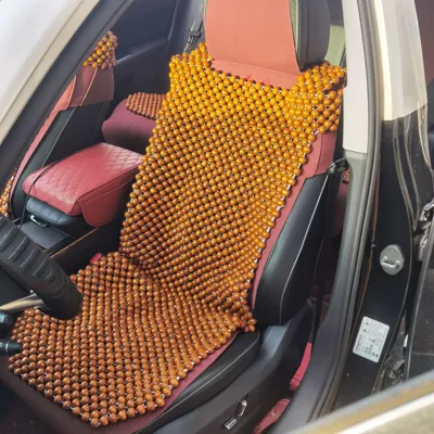 Ventilated Single Piece Summer Universal Bead – Cool pad - orange-bead-shawl-style-single-seat-three-color-wooden-beads
