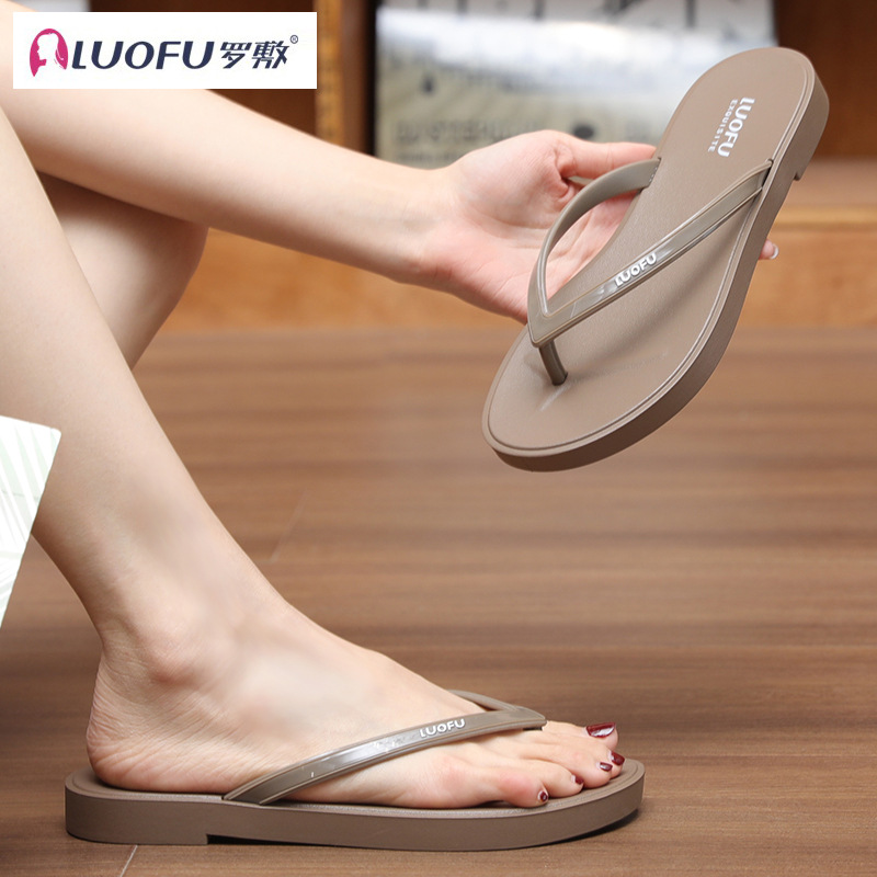 Luo Fu flip-flops verano femenino con zapatillas negras en el baño Baño Playa férula playa zapatos de natación