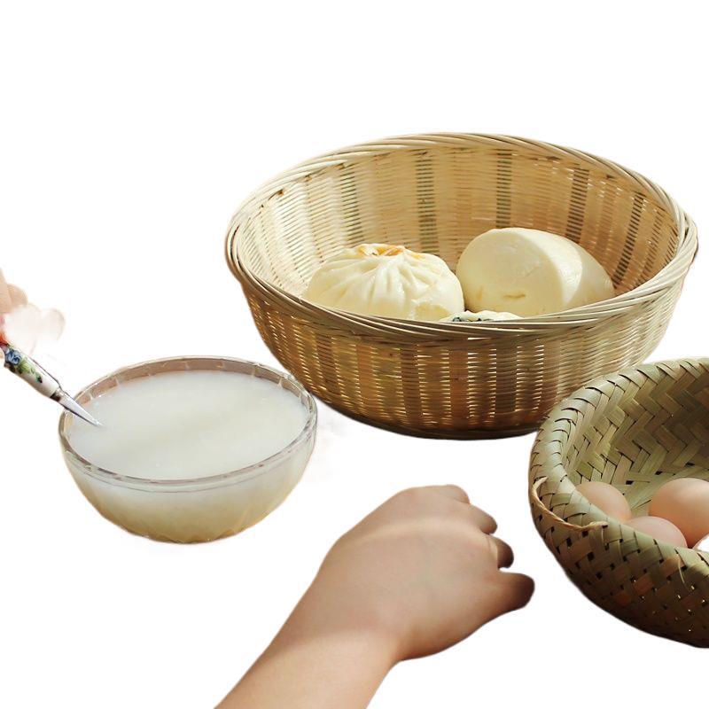 竹編み竹かご、ベース付き竹かご、家庭用フルーツバスケット、フルーツプレート、手作り竹製品、饅頭かご、スナックバスケット、竹かご|undefined