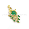 Phoenix, stone inlay, emerald pendant, agate crystal jade, necklace, accessory, internet celebrity, with gem, wholesale