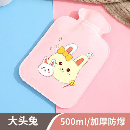 Cute Plush Cartoon Hot Compress Hot Water Bag Water Filling Thick Anti-Burst Hand Warmer for Dorm Foot Warmer Baby