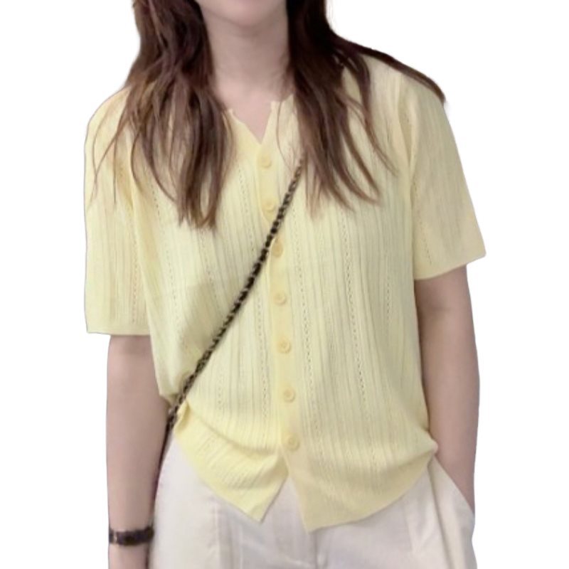 Light and thin breathable silk knitted summer fashionable sweater