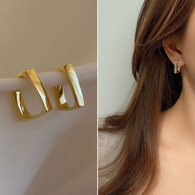 Earrings Silver 925 — Demi-season European Style, Simple Elegant Bright Design, Gold & Silver Options
