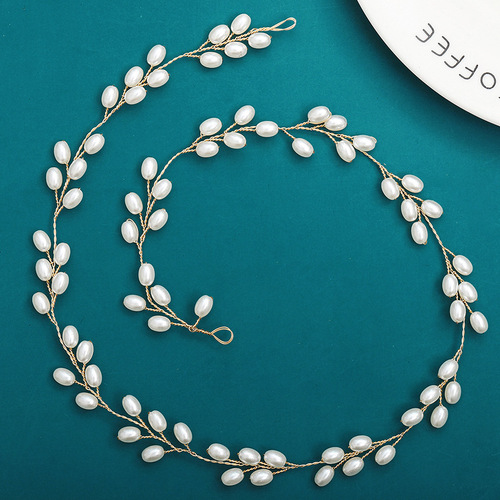  New Pearl Hairband Summer Fashion Braided Hair Accessories Forest Bridal Hair Accessories Wedding Photo Hairbands Wholesale