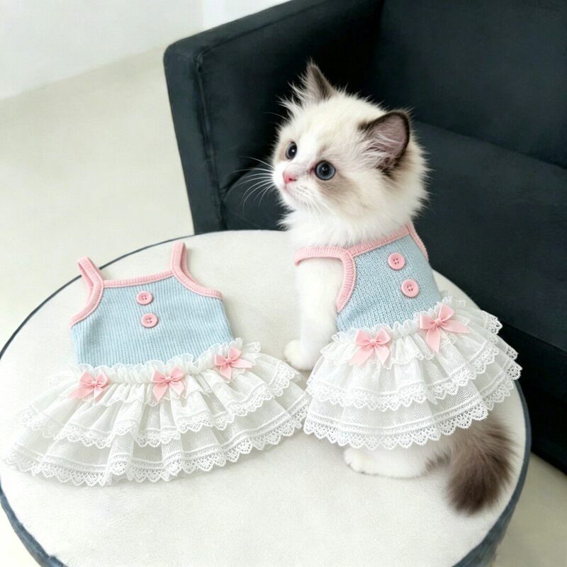 Dog Clothes Summer Stylish Princess Style Striped Tutu Skirt Small Size Dogs Bichon Teddy Breathable Mesh Dress Dog Clothes Summer Stylish Princess Style Striped Tutu Skirt Small Size Dogs Bichon Teddy Breathable Mesh Dress
