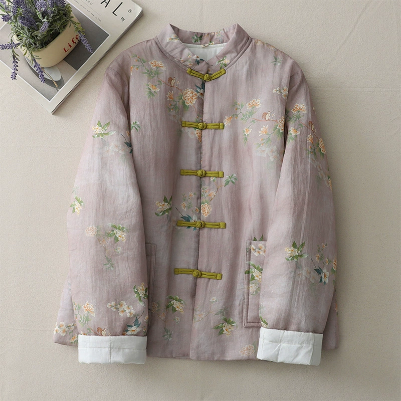 Ретро хлопок из хлопка и льна толстый хлопковый костюм