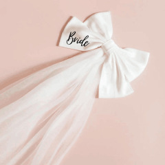 アマゾンクロスボーダー结婚式独身パーティーbride花嫁大きなちょう结びヘアクリップ髪糸ブライダルshower