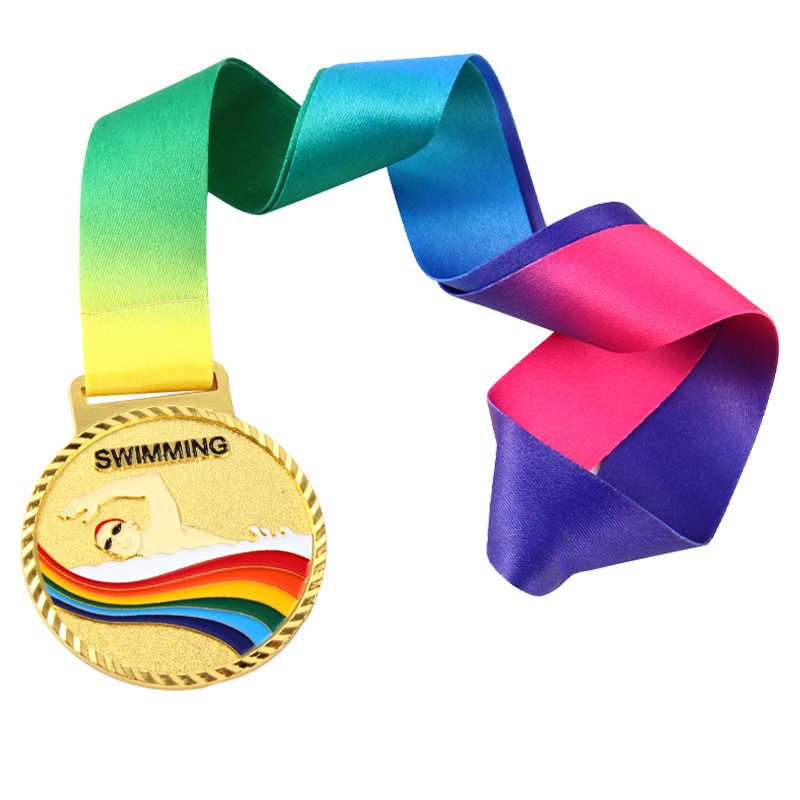 Medalla de natación para niños y estudiantes Medalla de oro para estudiantes Tercer subcampeón Premios