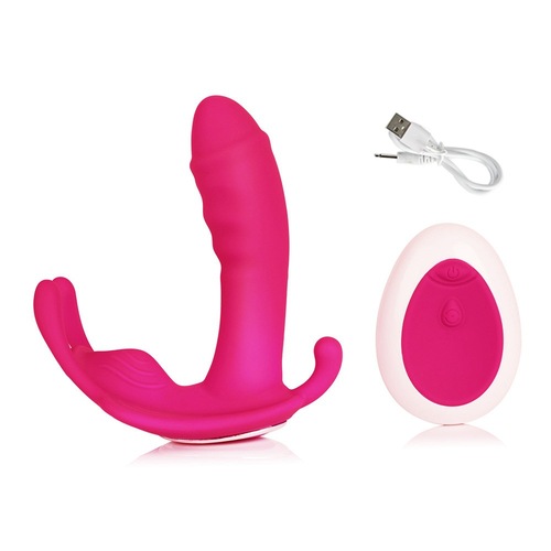 Vibrating Female Wearable Device Fake Penis Remote Control Wear Butterfly Self-pleasure Vibration Rod Fun Adult Products