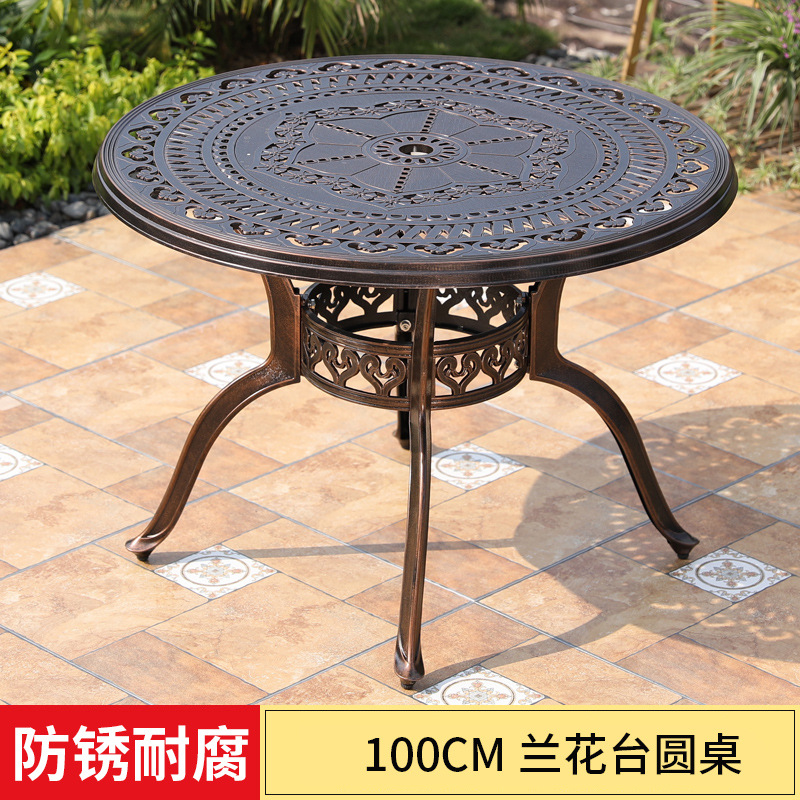 Mesa y silla al aire libre Jardín de la tarde Mesa y silla de té Combinación de mesa y silla de té anti-oxidable Mesa y silla de aluminio fundido Mesa y silla de barbacoa image 8