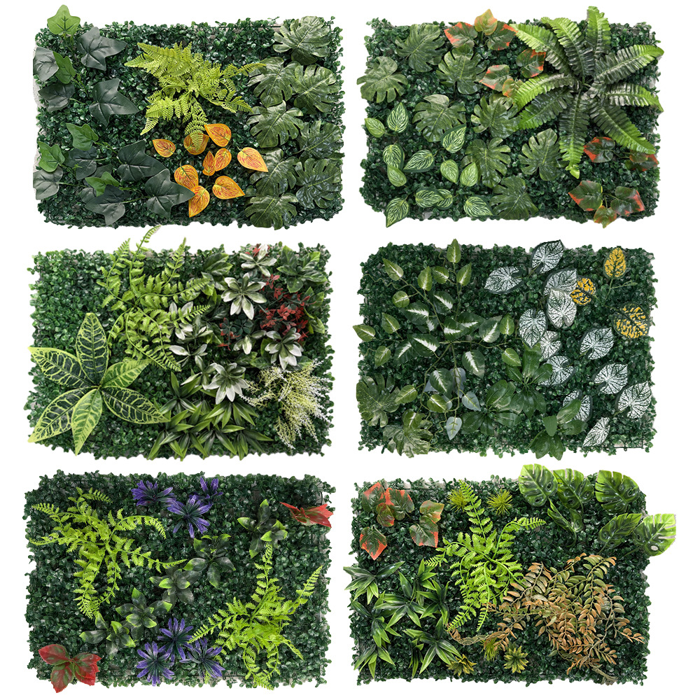 Simulación transfronteriza de plantas pared verde pared decoración floral fondo césped de plástico fábrica al aire libre césped mayorista