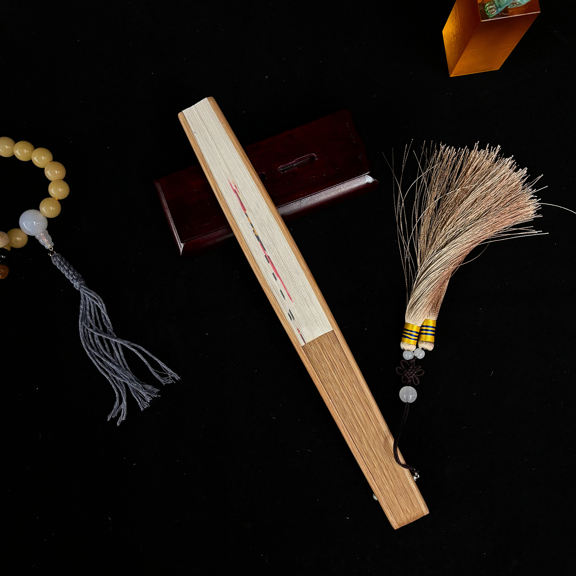 Fan 8 inches 30 ribs printed paper fan for men, folding fan with Chinese style, oil bamboo, ancient style, Xuan paper fan, opera fan