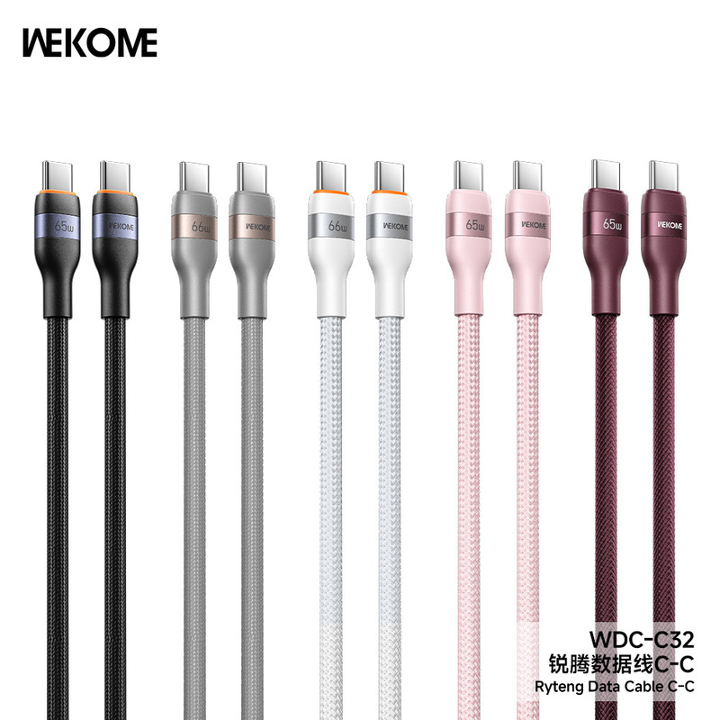 Wekome Ruiteng 65W High-Quality Data Cable 1.4m Aluminum Alloy Braided 35W Mobile Phone Fast Charging Cable Wekome Ruiteng 65W High-Quality Data Cable 1.4m Aluminum Alloy Braided 35W Mobile Phone Fast Charging Cable