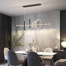 餐廳燈吊燈輕奢燈具現代簡約飯廳餐桌吧台北歐極簡長條創意設計感