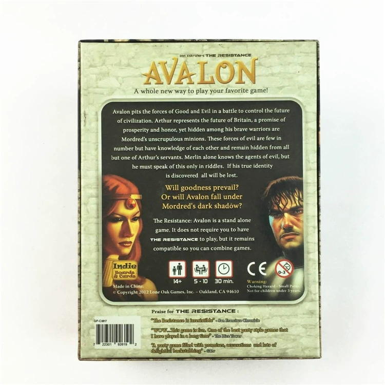 Полный английский Avalon Avalon Resistance Organization Arthur Legend Quest настольноя игра