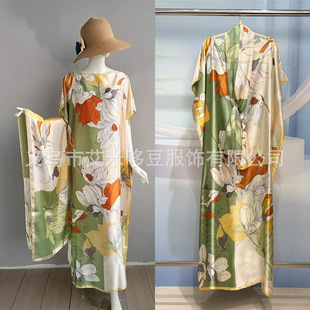 Batik Printed Muslim Robe African Southeast Asian Style Women's Dress Cross-Border Wholesale Elegant Cross-Border Hot Sale