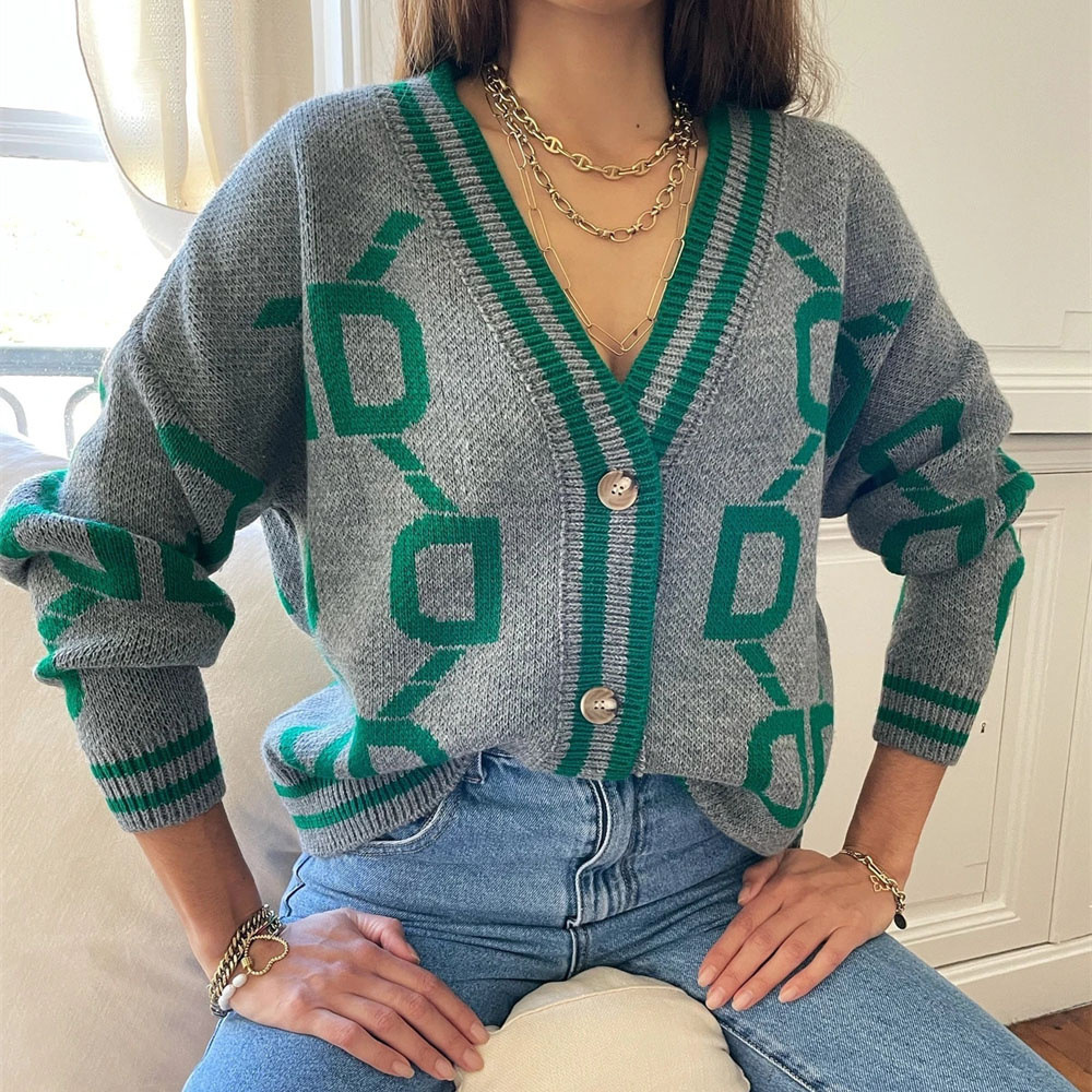 Amazon Europa, suéteres holgados, tops, chaquetas, cárdigans de punto para mujer, estilo europeo y americano, otoño e invierno, estilo urbano para el trabajo image 5