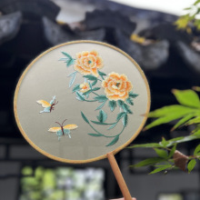 刺绣团扇古风扇子古风团扇子舞蹈扇古典舞扇子双面绣团扇舞蹈专用