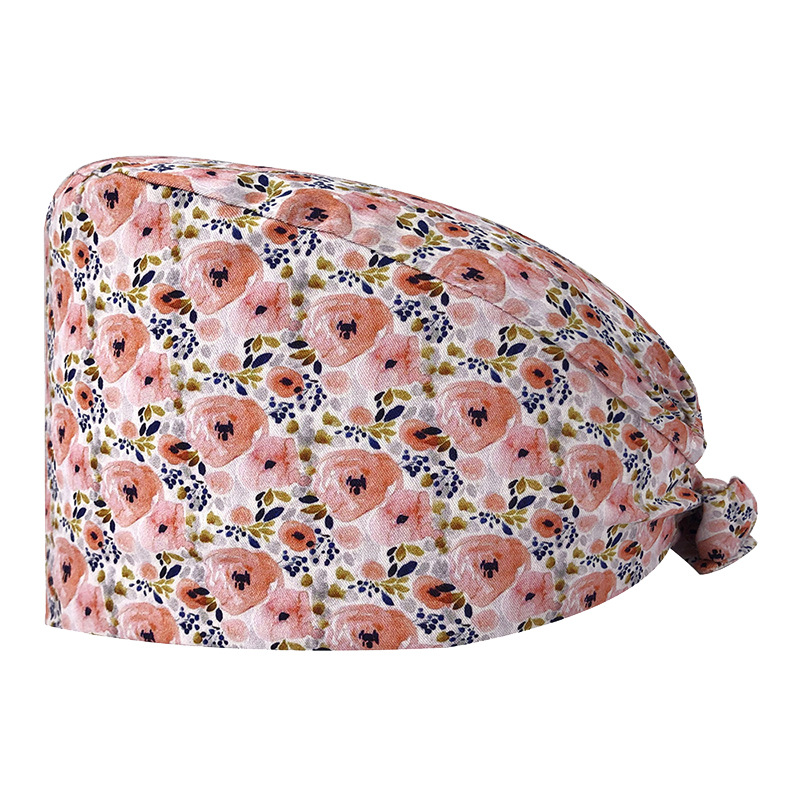 Sombrero de flores de algodón con estampado de dibujos animados, toalla absorbente para el sudor, sombrero de estudio médico, sombrero de enfermera UCI, envío directo de AliExpress