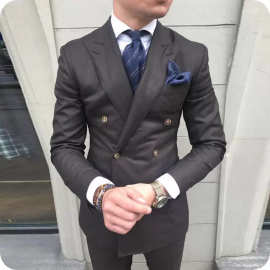 男式西装婚礼燕尾服时尚新郎修身西装外套套装夹克和裤子服装男士