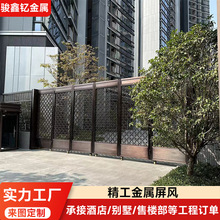 清远不锈钢屏风隔断室外庭院新中式影壁墙金属别墅园林屏风