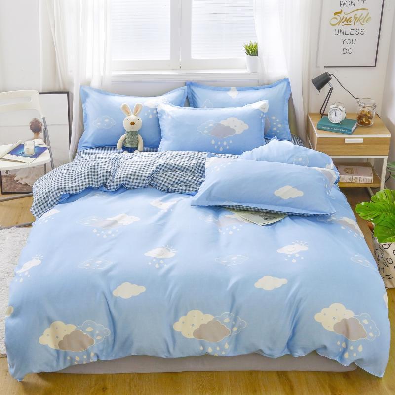 Juego de ropa de cama de algodón cepillado al por mayor para estudiantes, juego de cuatro piezas, funda de edredón de algodón con aloe vera, funda de edredón individual para dormitorio, juego de tres piezas. image 19