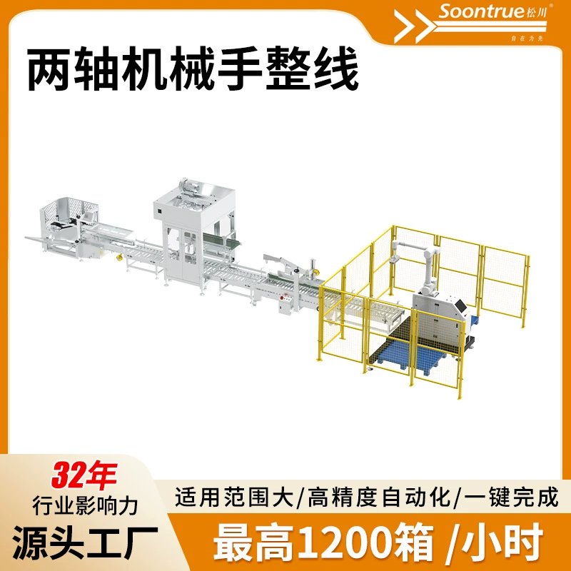 Автоматическая линия для разупаковки, упаковки и запечатывания с двухосевым роботизированным манипулятором, полностью автоматическая, с возможностью индивидуальной настройки под заказ.
