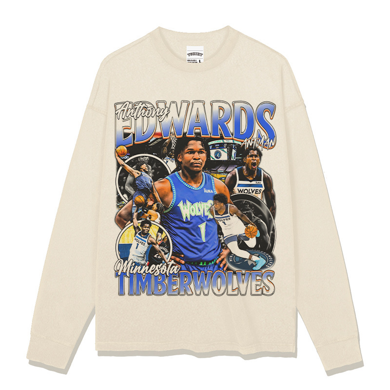 Edwards American Star camiseta de calle hip-hop marca de tendencia impresión retro hacer viejo lavado pesado suelto manga corta image 13