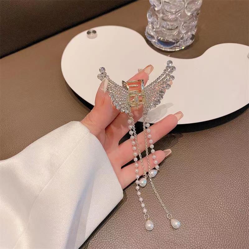 Women's Lady Butterfly Imitation Pearl Alloy Plating Inlay Rhinestones Hair Claws display picture 5