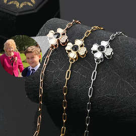 跨境四叶草幸运100种语言照片投影款手链幸运草时尚百搭图片定 制