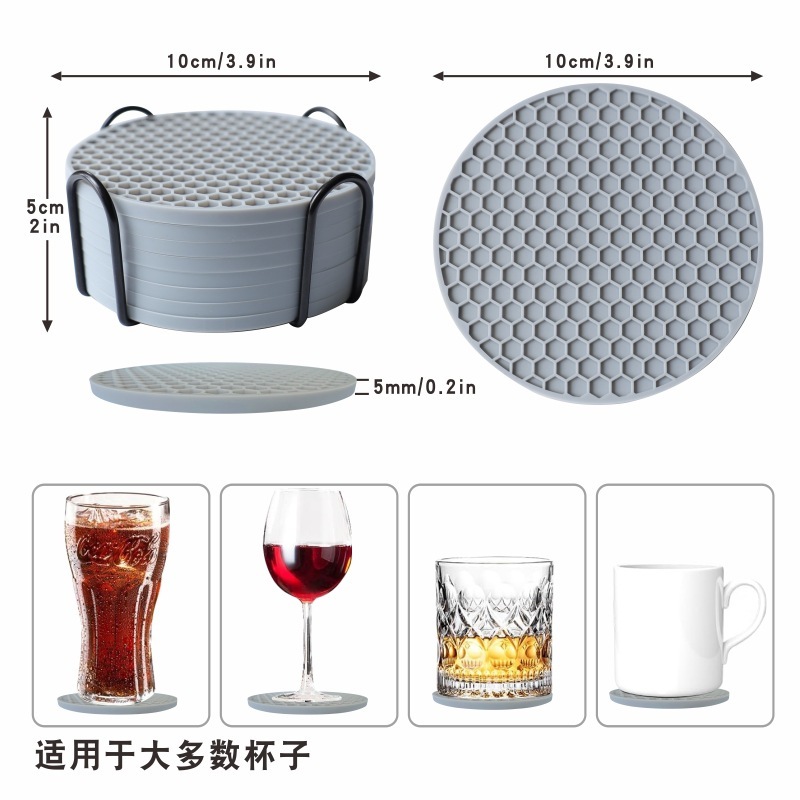 硅胶杯垫蜂窝食品级防滑餐垫耐高温防水隔热垫厂家批发|undefined