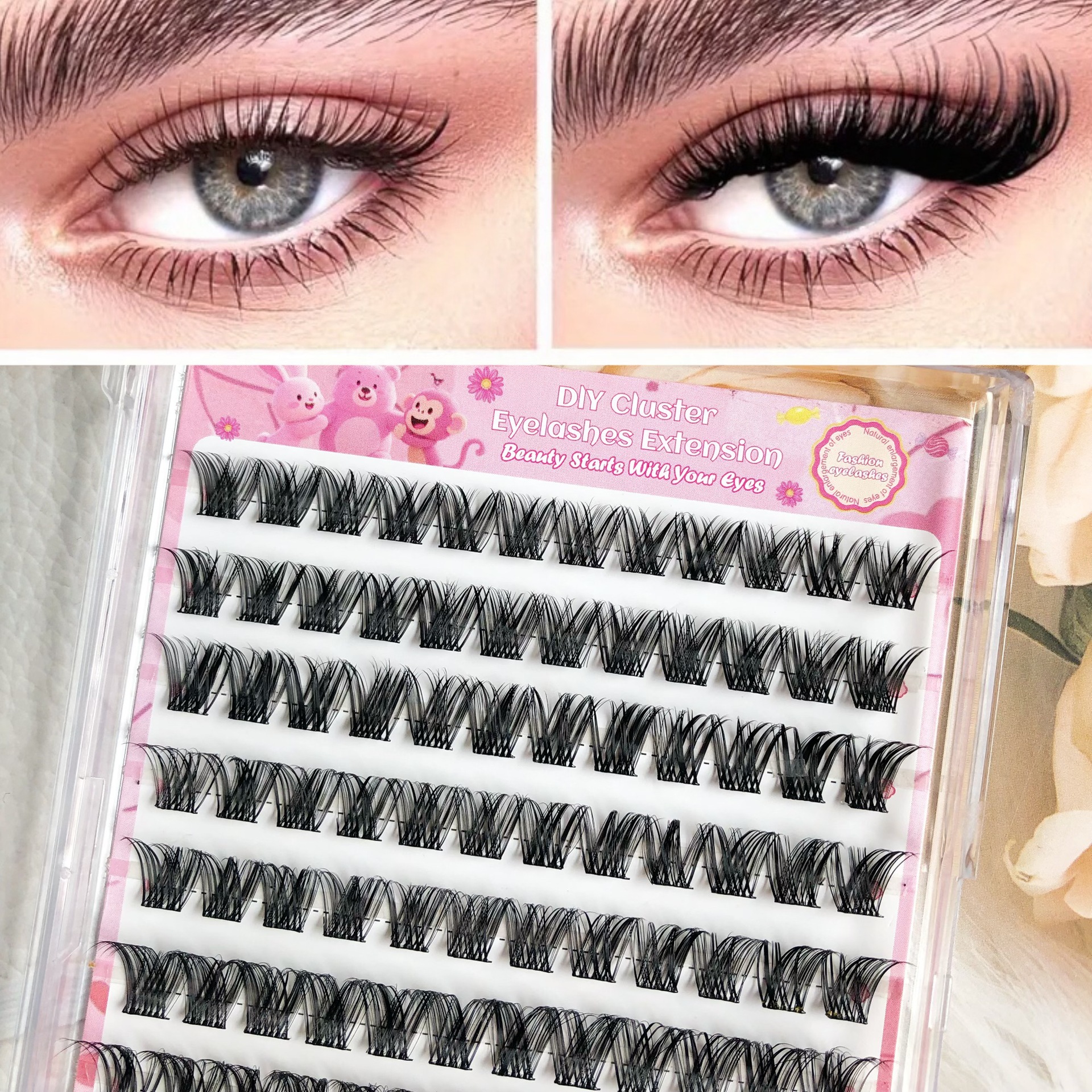 Las pestañas falsas transfronterizas 30 - 100D densas mezcladas europeas y estadounidenses autoinjerto de pestañas libro de pestañas falsas Amazon