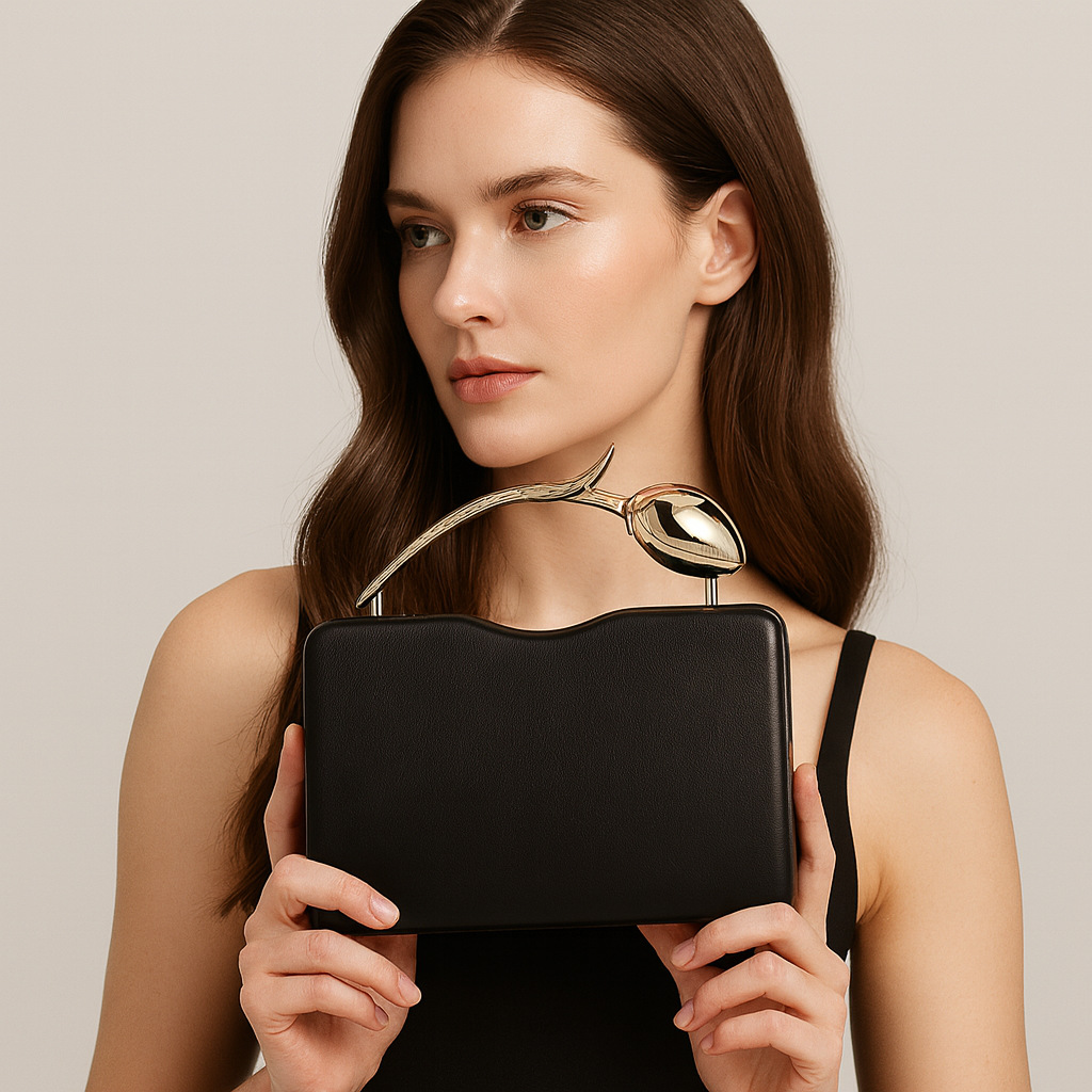 Dames crossbody tas van pu leer met rozen ontwerp clutch_voghion.com