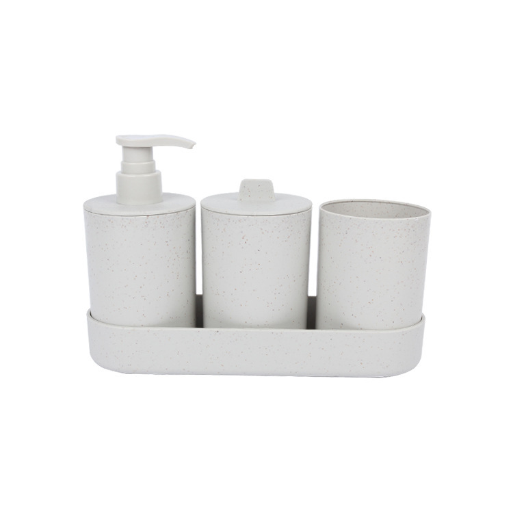 Baño nórdico de 3 piezas set de trigo simple artículos de baño baño taza de baño set de lavado de dientes