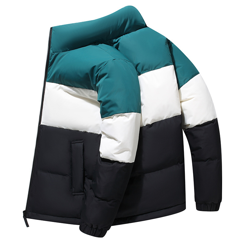 Abajo chaqueta de los hombres pato blanco moda par invierno corto color a juego con capucha a prueba viento caliente gruesa capa pan