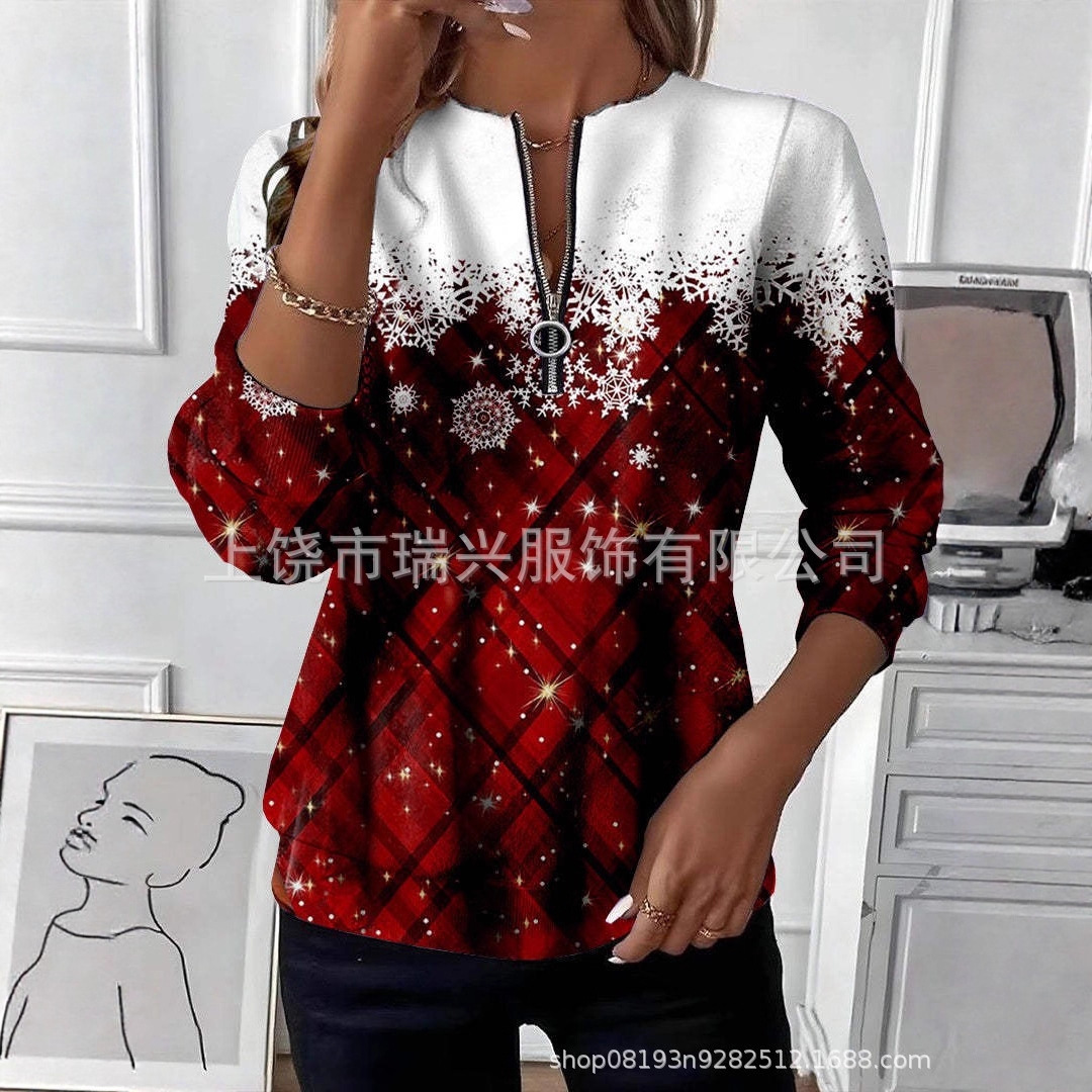 Sudadera Casual de Manga Larga con Estampado para Mujer de Spandex para Uso Diario