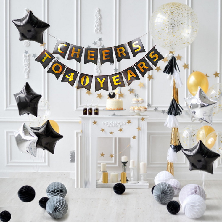 CHEERS TO 30 YEARS Banner Party Anniversary Decoration