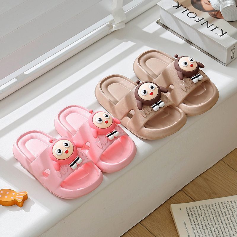 Children's Slippers Indoor Girls Cute Egg Boy Summer Cartoon Boys Bathing Thick-Soled Non-Slip Baby Flat Sandals