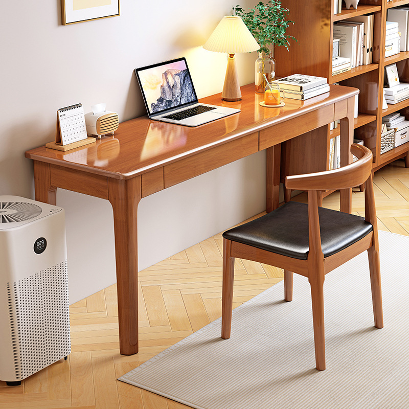 All Solid Wood Narrow Desk Width 40/45cm Bedroom Small Apartment Desk Home Computer Desk Student Study Table