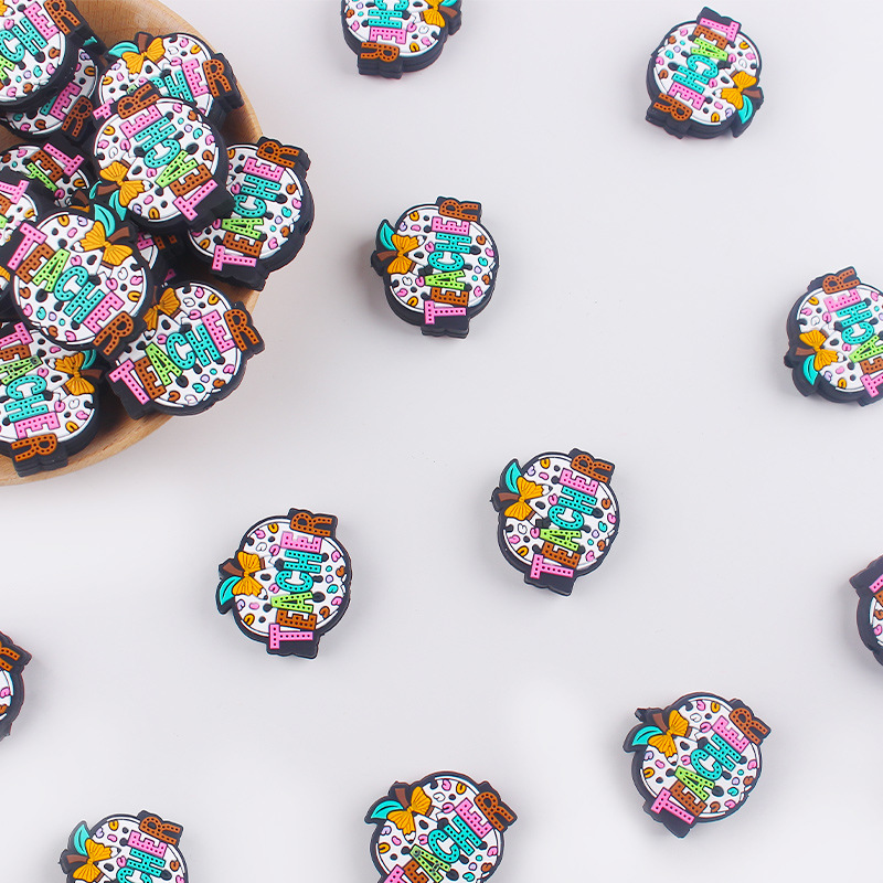 Productos para bebés Día del Maestro de dibujos animados Apple Tecla creativo DIY baby molar chupeta anti-caída accesorios de cadena