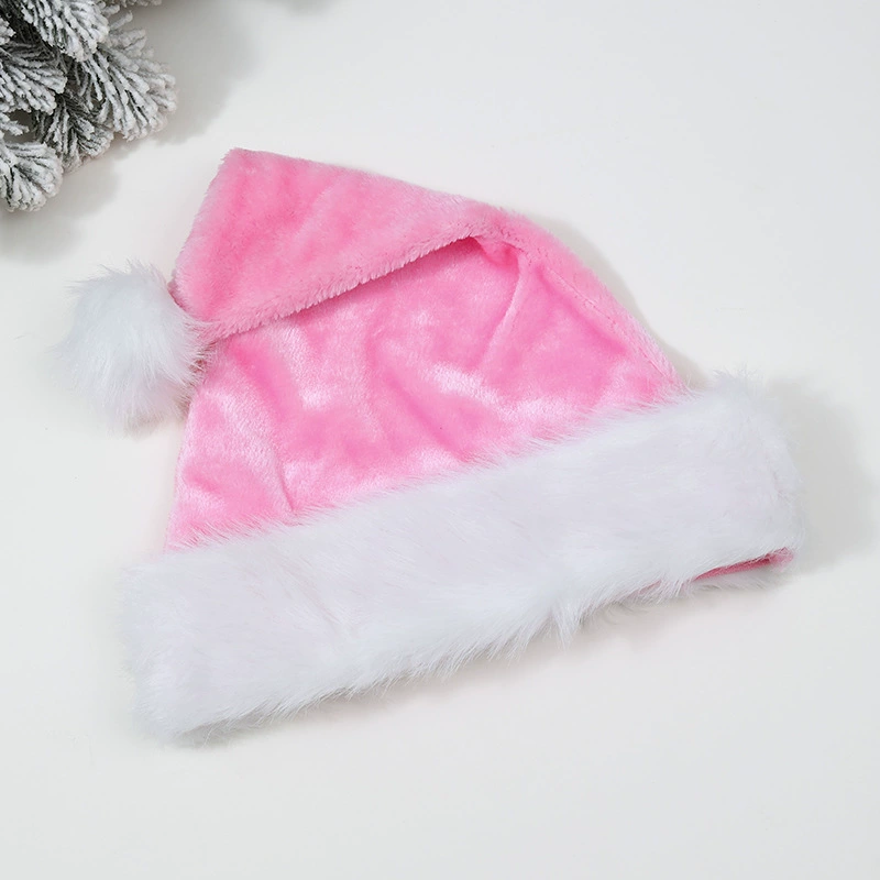Long plush Christmas hat, large pompon, 32×45 cm, multiple colors