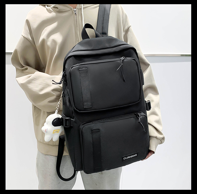 Streetwear Color Block Square Zipper Functional Backpack display picture 9